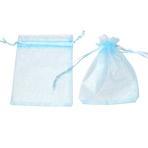 Image of Dealglad 50pcs Drawstring Organza Jewelry Candy Pouch Christmas Wedding Party Favor Gift Bags (3.5x4.5 inch, Sky Blue)