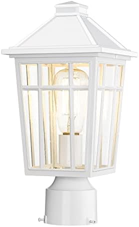 Darkaway Outdoor Post Lights Lamp Post Light Fixture, Waterproof Aluminum Housing with Glass, Fence Post Deck Lighting for Garden, Patio, Pathway (1 Pack, White)