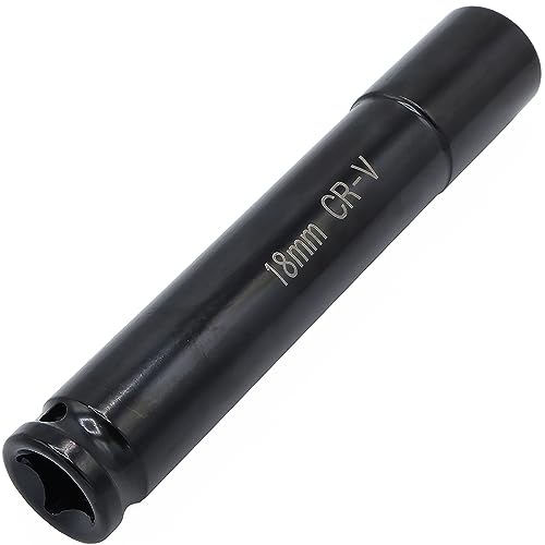 Image of 1/2" Drive by 18mm Deep Impact Socket, Heat-Treated CR-V Steel 6" Length, 6-Point Metric Size (18mm)