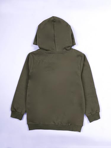Image of KiddoPanti Unisex Solid Pullover Hooded Fleece Sweatshrit | Cotton Poly Fleece Fabric | Waist Length, Full Sleeve Hoodie | 2 Kangaroo Pockets | Winter Wear for Boys & Girls