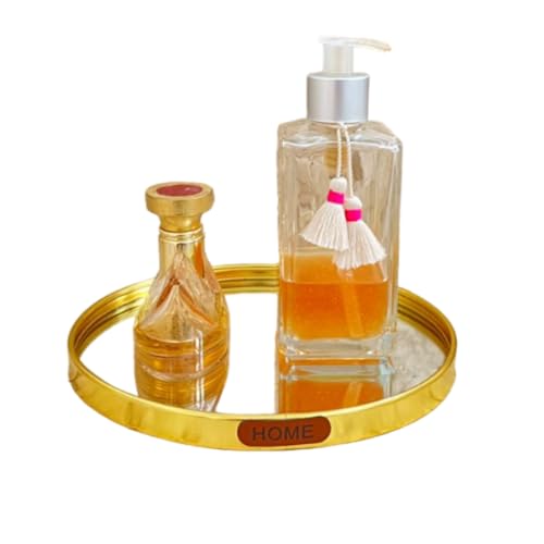 Bandeja Decorativa Espelhada Redonda 20cm para Banheiro Sala Quarto com Elegância