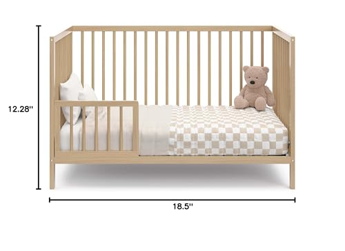 Image of Graco Storkcraft Toddler Safety Guardrail with Dowels (Driftwood) - GREENGUARD Gold Certified, Converts Compatible Storkcraft Crib to Toddler Bed, Each Toddler Guardrail Sold Individually