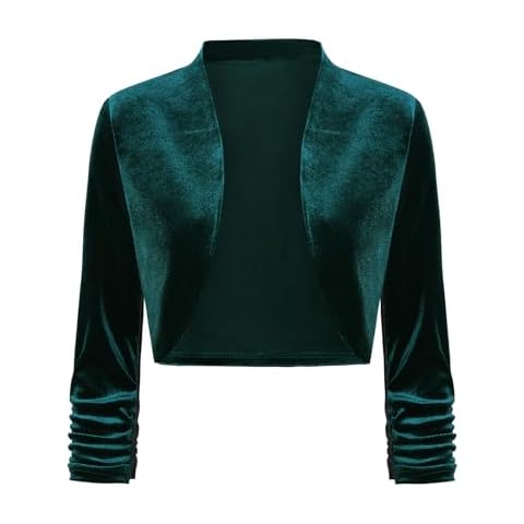 LADI TREND Women's Velvet Cropped Cardigan Cover