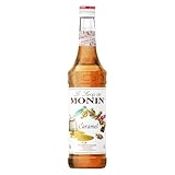Monin Sirup Karamell (1x0,7l) - für Kaffeegetränke und Desserts - Karamellgeschmack - für Cocktails - Aromatischer Karamellsirup für Schaumige Latte und Backkreationen