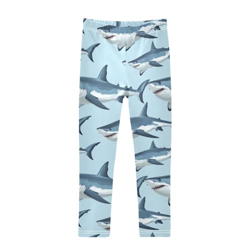 Great White Shark Girls' Leggings Toddler Doodles Kids Yoga Pants Dance Active Tights 4T