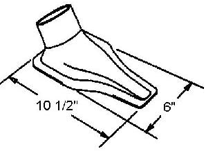 HRP BB7020 Black Plastic Single Naca Duct 10 1/2"L x 6"H For 3" Duct Hose