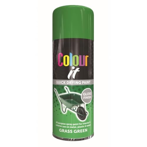 Inspired Essentials All Purpose Aerosol Spray Paint 400ml Quick Drying Spray Fast Dry and Excellent Coverage for Metal Wood Plastic and More (1 Grass Green)