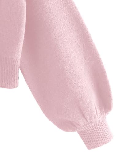 Image of ZAFUL Women's Cropped Sweater V-Neck Long Sleeve Pullover Jumper Knit Top | Crop Length, Ribbed Knit, Double V design, White sweater, Raglan sleeves, lantern sleeve, Fall & Winter, Loose fit, Oversized