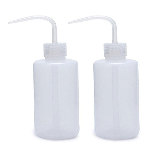 Preisvergleich Produktbild Kumkey 2X Squeeze Flasche 250ml Kunststoff Giesskanne Gebogen Düse Plastikflaschen Pflanze Bewässerung Werkzeuge Tattoo Waschen Flasche Spritzflasche Waschflasche Seife Wasserflasche