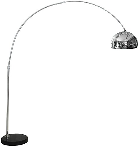 Licht-Erlebnisse Stehleuchte Retro Stil Chrom Höhe 200 cm E27 bis 60W 230V...