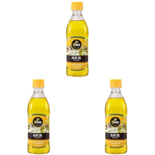 Image of DiSano Pure Olive Oil 500ml, Classic Olive Oil ideal for Sauteing, Grilling and Cooking (Pack of 3)