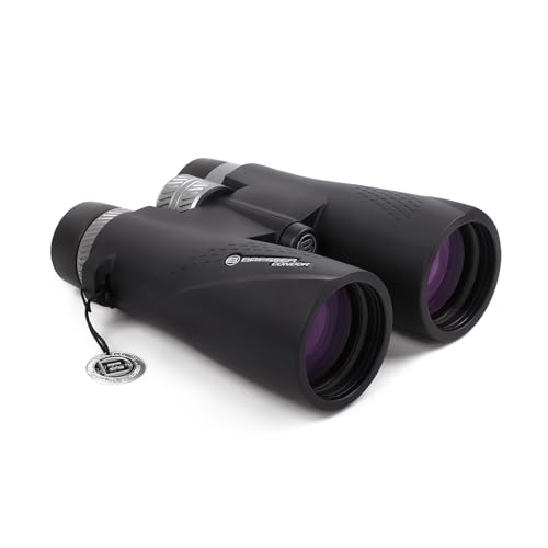 Image of BRESSER 10x50 Binoculars for Adults, High Power Waterproof Binoculars Telescope for Hunting Bird Watching Travel Football Games with Carrying Case and Strap，FMC Green Film，BAK4 Prism