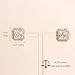 Sonateomber Gold Square Cubic Zirconia Moissanite Stud Earrings for Women, Sparkly White Diamond Rhinestone April Birthstone Earings Birthday Prom Wedding Accessories Fashion Jewelry Gift
