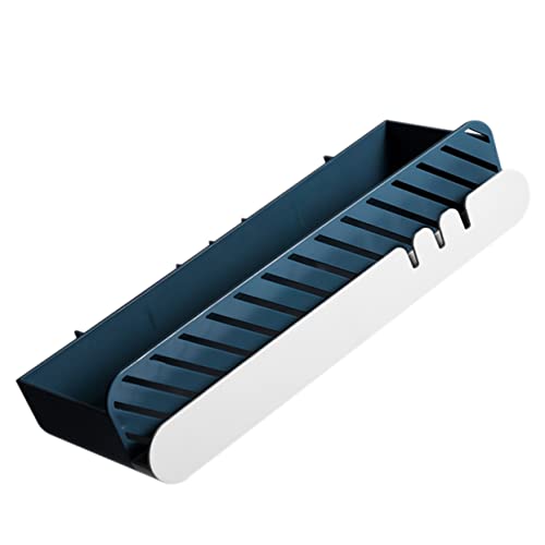 OSALADI 1 Pc Estante De Baño Hardware Colador Estantería Encimera Unidad Bastidores Papelera De Baño De Esquina Hundir Estantes De Pared para Baño De Pie Encima Pararse Blue El Plastico