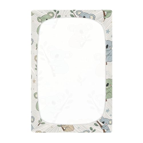 Image of Koala Patter Crib Sheets Stretchy Portable Sheets for Baby Toddler Breathable Soft Crib Mattress Sheet for Girls Boys