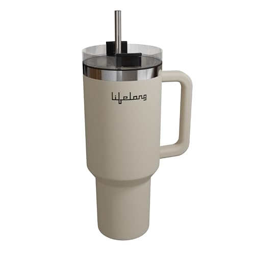 Image of Lifelong Double-Walled Vacuum Insulated Tumbler with Unbreakable Lid & Straw 1200ml | Keeps Drinks Hot for 8 Hours & Cold for 12 Hours | Durable Stainless Steel Tumbler with Comfort-Grip