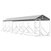 BARULUOAKLIFE Outdoor Dog Kennel Large Galvanized Steel Frame with Polyethylene Roof, 4-Piece Heavy-Duty Weatherproof Enclosure for Secure Pet Housing and Spacious Animal Shelter