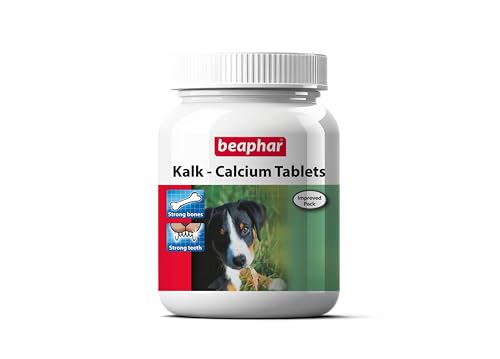 Beaphar Kalk Calcium 60 Tablets with Multivitamin Pet Supplement for Dog Strong Bones and Fast Growth (Pack of 2)