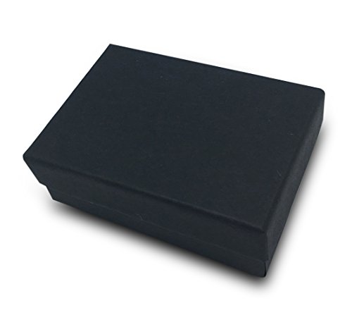 Thedisplayguys 25-Pack #32 Cotton Filled Cardboard Paper Jewelry Box Gift Case - Matte Black (3 1/4" X 2 1/4" X 1") #TOP1