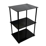 Convenience Concepts Designs2Go Midnight Classic 3-Tier Glass Square End/Lamp Table, Black Glass