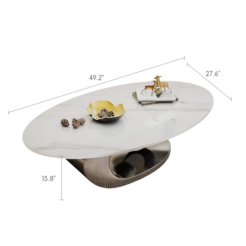 Modern Oval Stone Coffee Table