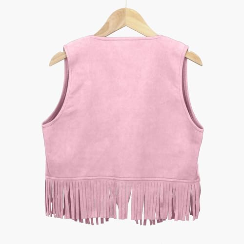Kids Western Tassel Vest Retro Cowboy Fringe Jacket for Oktoberfest, Halloween, Carnival Tassel Vest for Girls Boys2