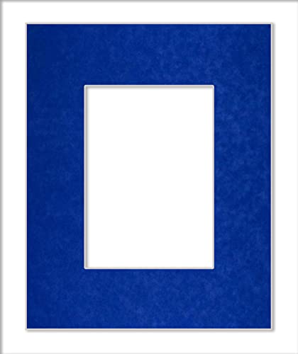 11x17 Mat for 8.5x11 Photo - Precut Royal Blue Suede Picture Matboard for Frames 11 x 17 Inches - Bevel Cut Matte to Display Art 8.5 x 11 Inches - Acid Free ONE MAT with Backing Board & Clear Bag