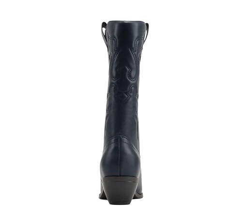 Image of Soda RENO ~ Women Western Cowboy Stitched Pointe Toe Low Heel Ankle Mid Shaft Fashion Boots