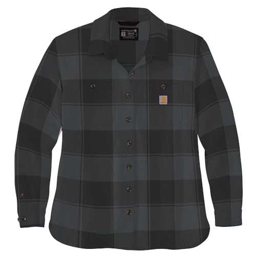 Carhartt Women's Loose Fit Twill Shirt Jac, Black, Medium
