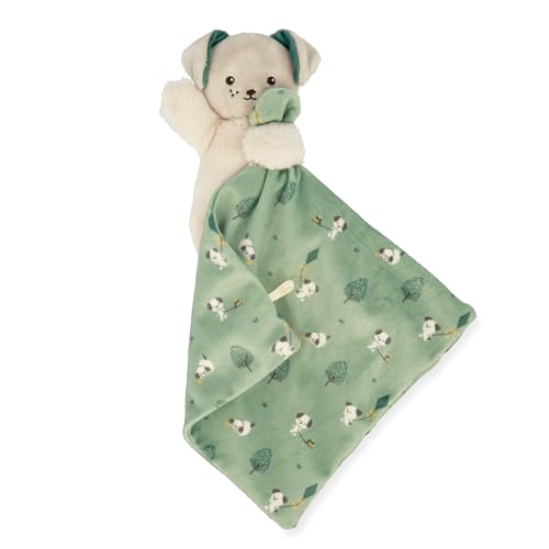 Kaloo - Weiches Stoffquadrat - Kuscheltier Hund grün - Plüschtier Baby - Quadratisch 18 x 18 cm Grün - Umweltverträgliches Material - FSC-Geschenkbox - Ab Geburt, K226001