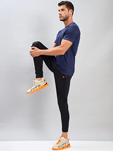 Image of TECHNOSPORT Men's Slim Fit Polyester Activewear Sports T-Shirt with Moisture-Wicking Comfort for Workout, Running & Gym