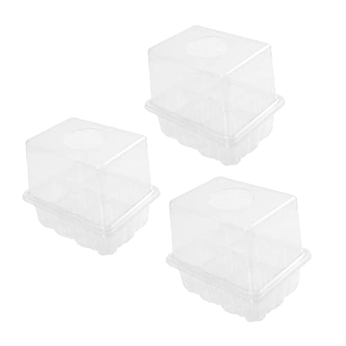 TOYANDONA Boîte De Germination des Plantes Et Pot De Pépinière De Jardin Transparent 6 Trous 3pcs pour Semis D'intérieur avec Ventilation Réglable Et Haute Rétention D'humidité