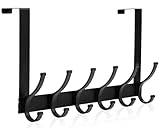 Optish Over The Door Hooks, Door Hanger Hooks for Hanging, Over The Door Towel Racks for Bathroom, Coat Rack Door Towel Hanger Towel Hooks (1Pack, Black)