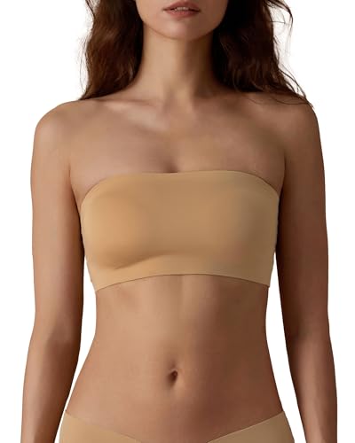 SHARICCA Sujetador sin tirantes para mujer, sin acolchado, de sil...