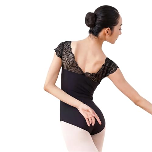 Justaucorps de ballet noir en dentelle pour femme et adulte