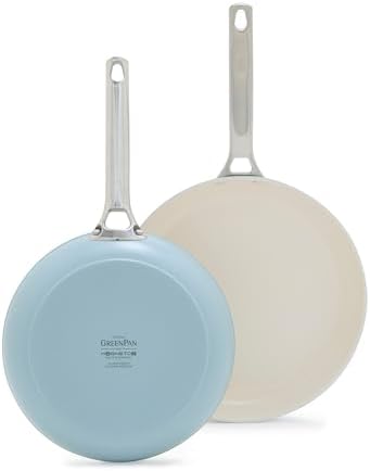 GreenPan Padova Pro 8" and 10" 2 Piece Frying Pan Skillet Set, Ha...