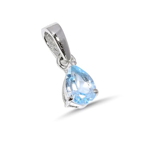 Collier pendentif argent 925 anti-ternissement avec pierre fine naturelle