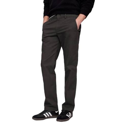 Image of Gap Men Solid Straight Fit Full Length Trousers