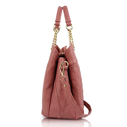Image of EVEDA Synthetic Vegan Leather Classic Chain Strap Top Handle Handheld Shoulder Crossbody Water Resistant Handbag For Women