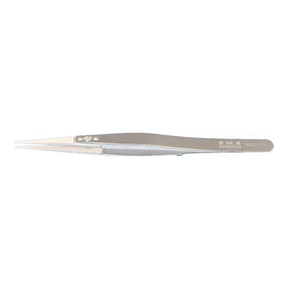 EMS 78127-71 Tip Tweezer, Style 71 MZ, 30 mm Tip Length, 0.3 mm Tip Width, Ceramic, 134 mm Length