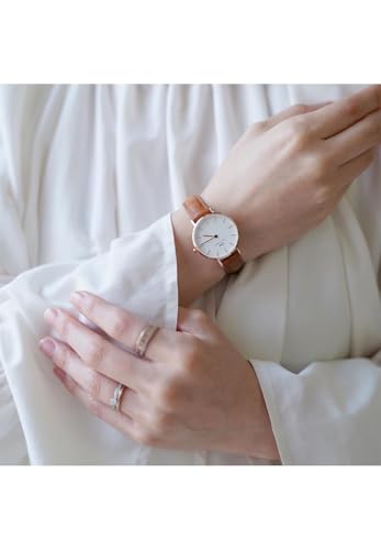 Image of Daniel Wellington Petite Durham Rose Gold Women's Watch - Japanese Quartz Movement, Genuine Leather Strap, Water Resistant Analog Watch for Women