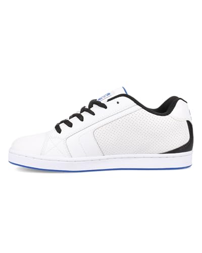 DC Men's Net Skate Shoe, White/Black/Blue, 7