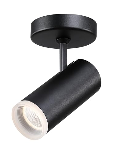 Image of 9W LED Dimmable Ceiling Spotlight Indoor - Adjustable Accent Surface Mount Spot Light for Corridor, Living Room, Plants & Artwork | Warm White 3000K CRI 97 Directional Fixture, Black Finish