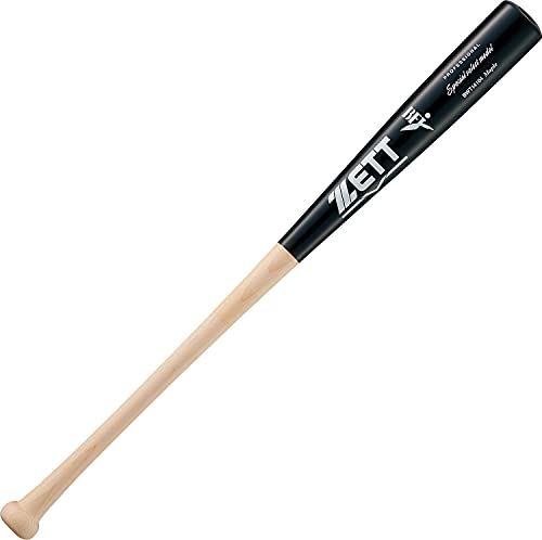 Zett BWT14104 Hard Baseball, Wooden Bat (Hard Maple), Special Select Model, 33.1 inches (84 cm), 31.1 oz (910 g) Average, Natural x Black (1219B), Made in Japan