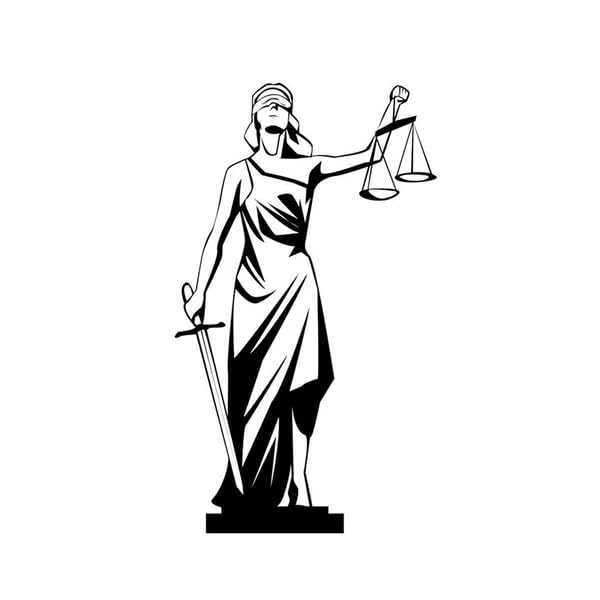 Image of BLIND SHOP Lady Justice Court Of Law Black for Home Decor | Wall Sculpture Home Decoration | Wall Decor | Metal Wall Art | Home Wall Hangings Metal Decor (58x34x1.5 CM)
