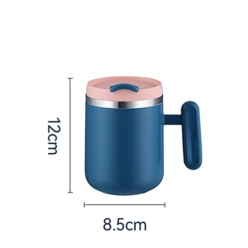 Wjccy Double Layer Coffee Cup In Stainless Steel Tea Cup Stainless Steel Tea Cup With Milk-Holding Milk With Kitchen Lid (Color : Blue, Size : One Size) #TOP1