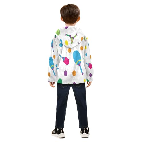 Colorful Maracas on White Toddler Fleece Jacket Girl Boys Hooded Fleece Jacket Coat Warm Outwear Zip-up 3-10T4
