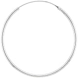 Sterling Silver Endless Hoop Earrings, thin 1 mm tube 1 3/4 inch round
