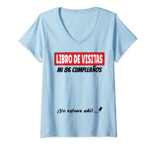 Mujer Libro De Visitas - 86 Años Cumpleaños Divertido Regalo 1935 Camiseta Cuello V