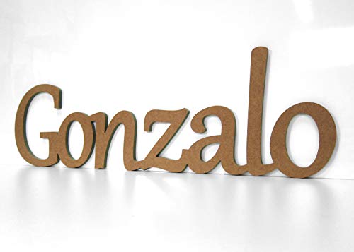 Nombres Decorativos. 60-80cm. Letras en Madera MDF, para Pintar o Lacar. DIY, Manualidades. Regalos Personalizados. (Gonzalo)